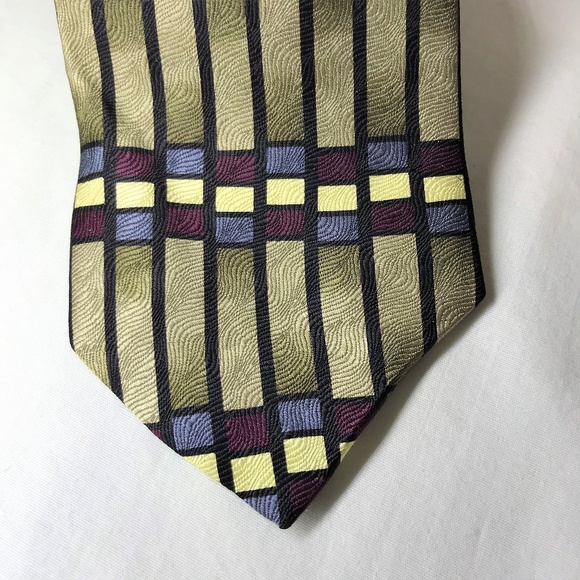 J. Riggings Geometric Abstract 100% Silk Tie - Picture 2 of 4